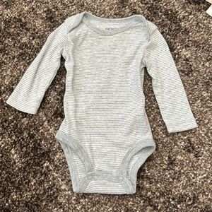 Grey & white long sleeve onesie